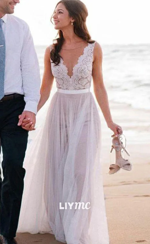 Weekend Hot Savings LW615 - A-Line Princess V-Neck Sweep Train Tulle Wedding Dresses Weekend Hot Savings LW615 - A-Line Princess V-Neck Sweep Train Tulle Wedding Dresses