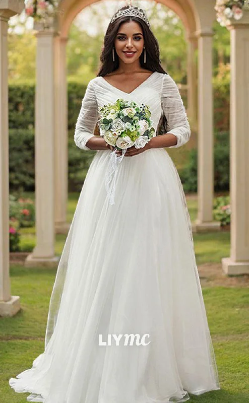 Weekend Shopping Highlights LW616 - A-Line Princess Ruched Sweetheart Tulle Sleeves Sweep Train Wedding Dresses Weekend Shopping Highlights LW616 - A-Line Princess Ruched Sweetheart Tulle Sleeves Sweep Train Wedding Dresses