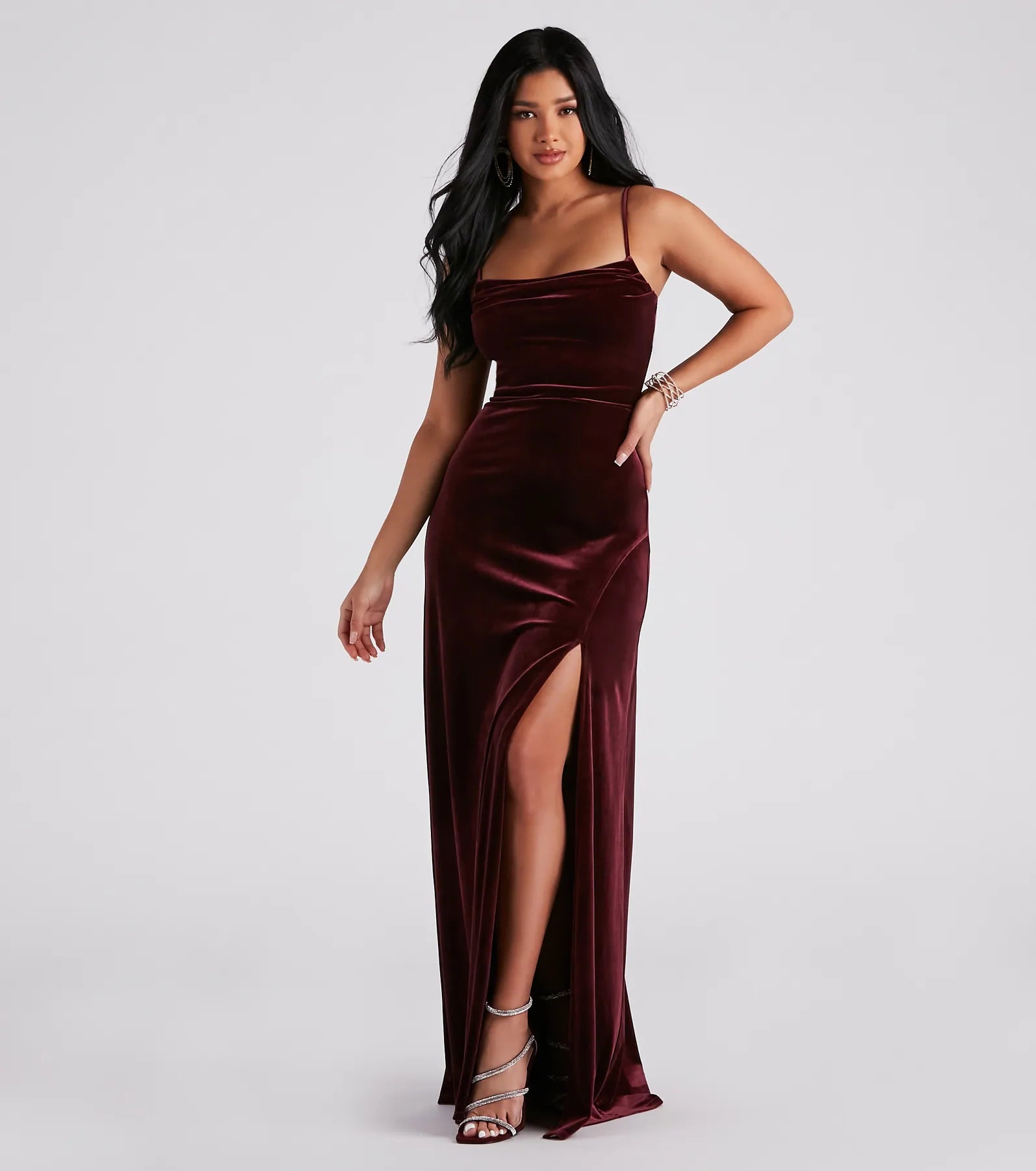 Exclusive Offer Elaine Formal Velvet A-Line Dress