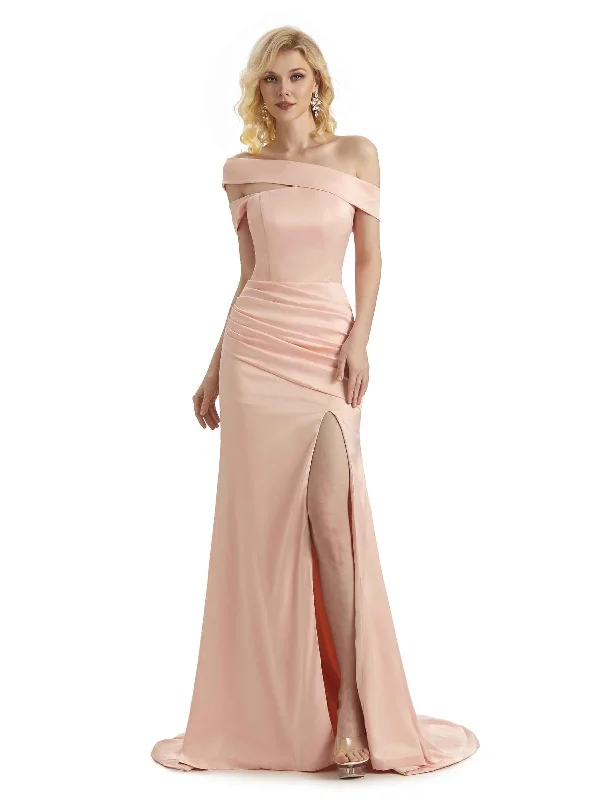 Weekend Sale Marathon Elegant Asymmetrical Unique Soft Satin Side Slit Long Mermaid Bridesmaid Dresses Weekend Sale Marathon Elegant Asymmetrical Unique Soft Satin Side Slit Long Mermaid Bridesmaid Dresses