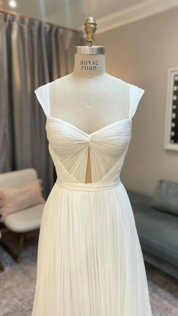 Weekend Special Sale Elegant Strappy White A-Line Formal Long Prom Dress Light Wedding Dress, DP3204 Weekend Special Sale Elegant Strappy White A-Line Formal Long Prom Dress Light Wedding Dress, DP3204
