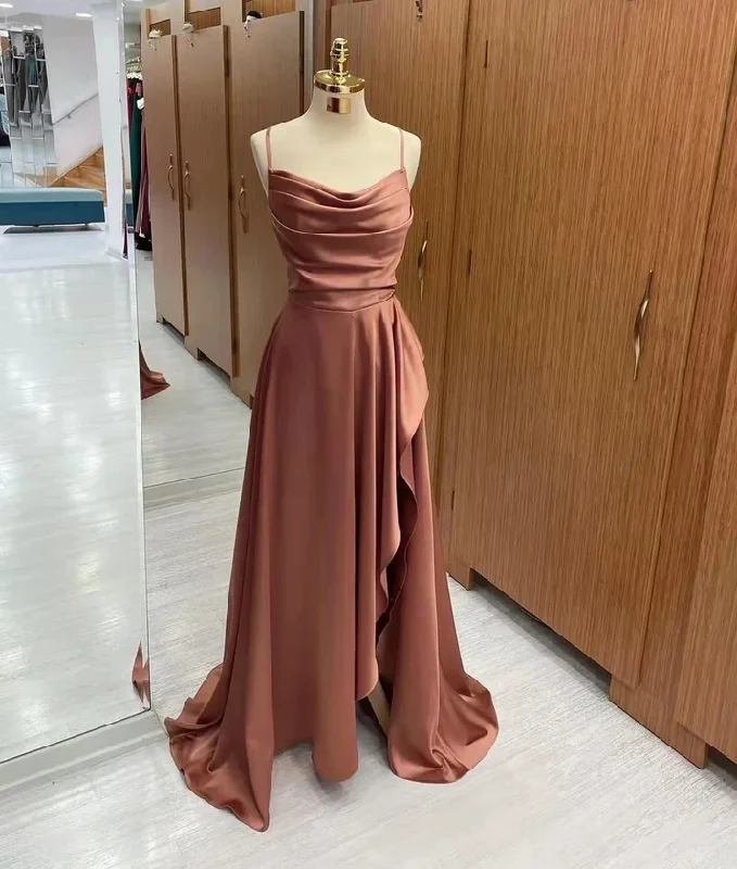 End-of-Season Sale Elegant Straps A-Line Satin Long party Dress Bridesmaid Dress, DP2624 End-of-Season Sale Elegant Straps A-Line Satin Long party Dress Bridesmaid Dress, DP2624