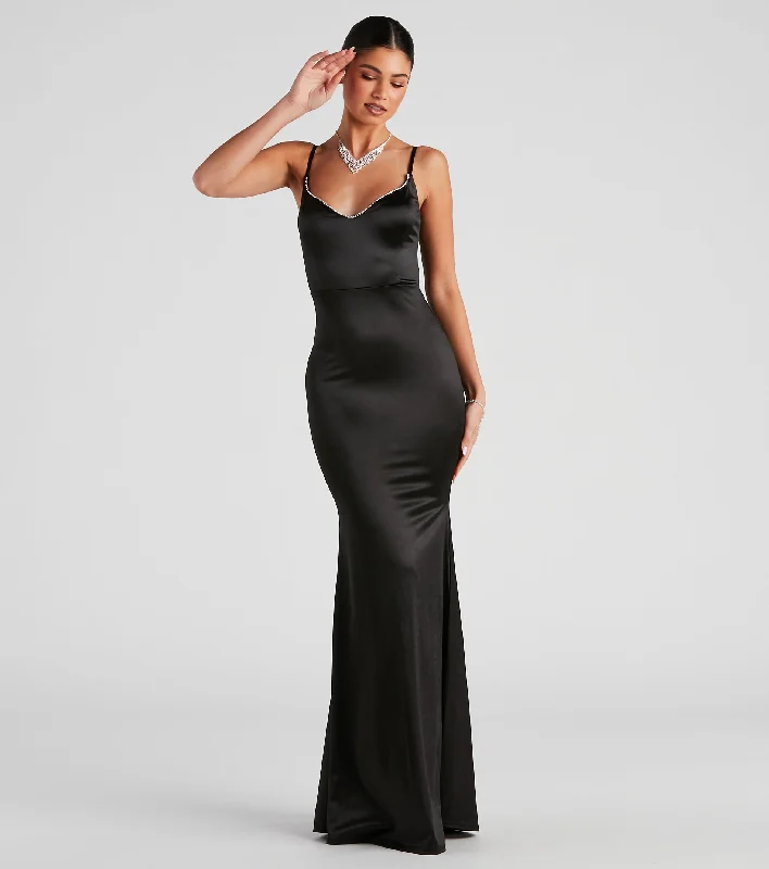 Weekend Hot Savings Elizabeth Formal Satin Mermaid Dress