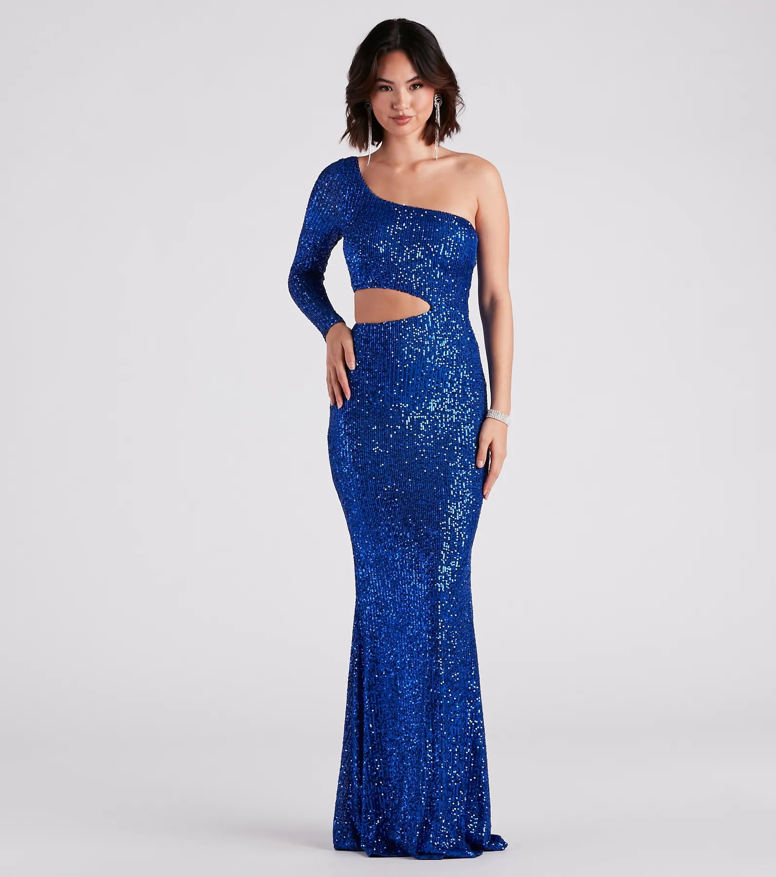 Shop & Get More Emmie Formal Sequin One-Shoulder Dress