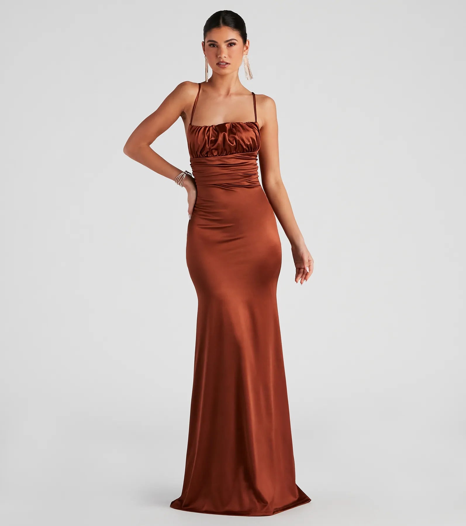 Super Price Drop Eva Formal Satin Mermaid Dress