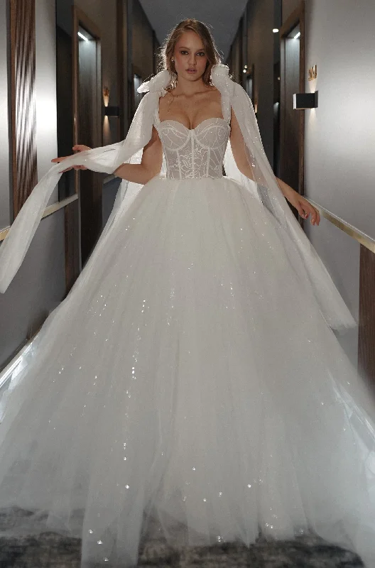 Weekend Sale Marathon Floral Lace Wedding Dress Romanica With Detachable Straps