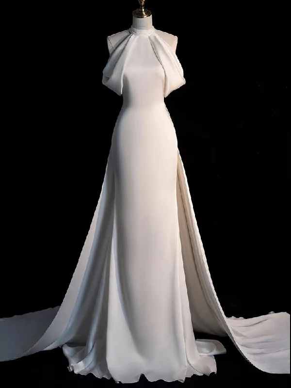 Weekend Savings Mania Gorgeous Halter Mermaid Long Party Dress Light Wedding Dress with Train, DP3445 Weekend Savings Mania Gorgeous Halter Mermaid Long Party Dress Light Wedding Dress with Train, DP3445