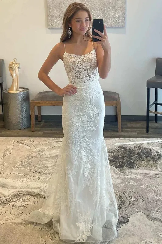 Weekend Hot Prices White Tulle Lace Appliques Mermaid Long Prom Dress Light Wedding Dress,DP1426 Weekend Hot Prices White Tulle Lace Appliques Mermaid Long Prom Dress Light Wedding Dress,DP1426