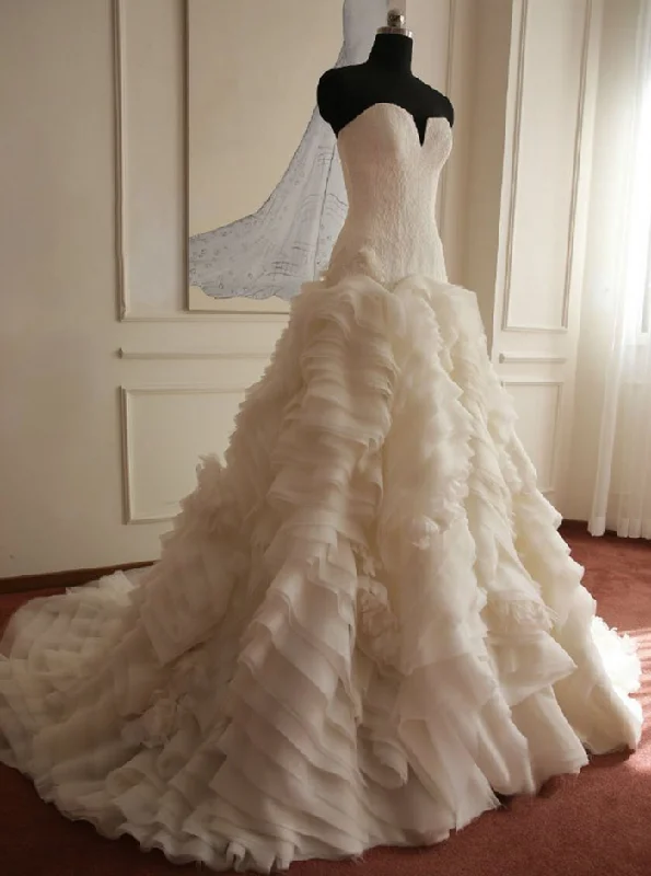Weekend Flash Markdown Ivory Elegant Strapless Puffy Tiered Ball Gown Prom Dress Wedding Dress,DP1158 Weekend Flash Markdown Ivory Elegant Strapless Puffy Tiered Ball Gown Prom Dress Wedding Dress,DP1158