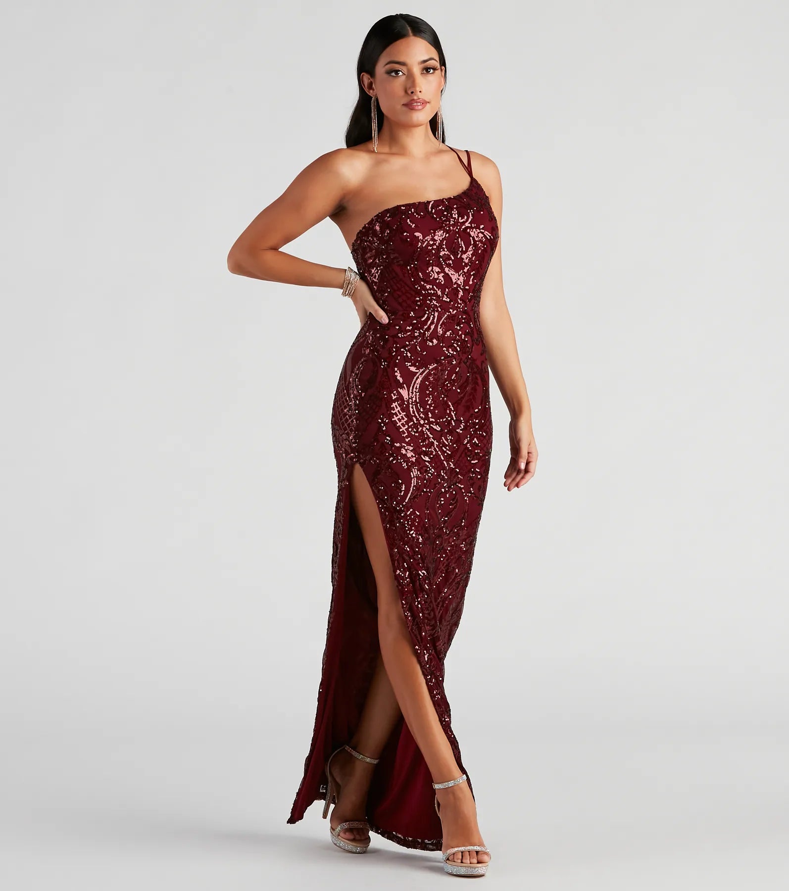 Hot Deals Jaleen Formal Sequin One Shoulder Dress