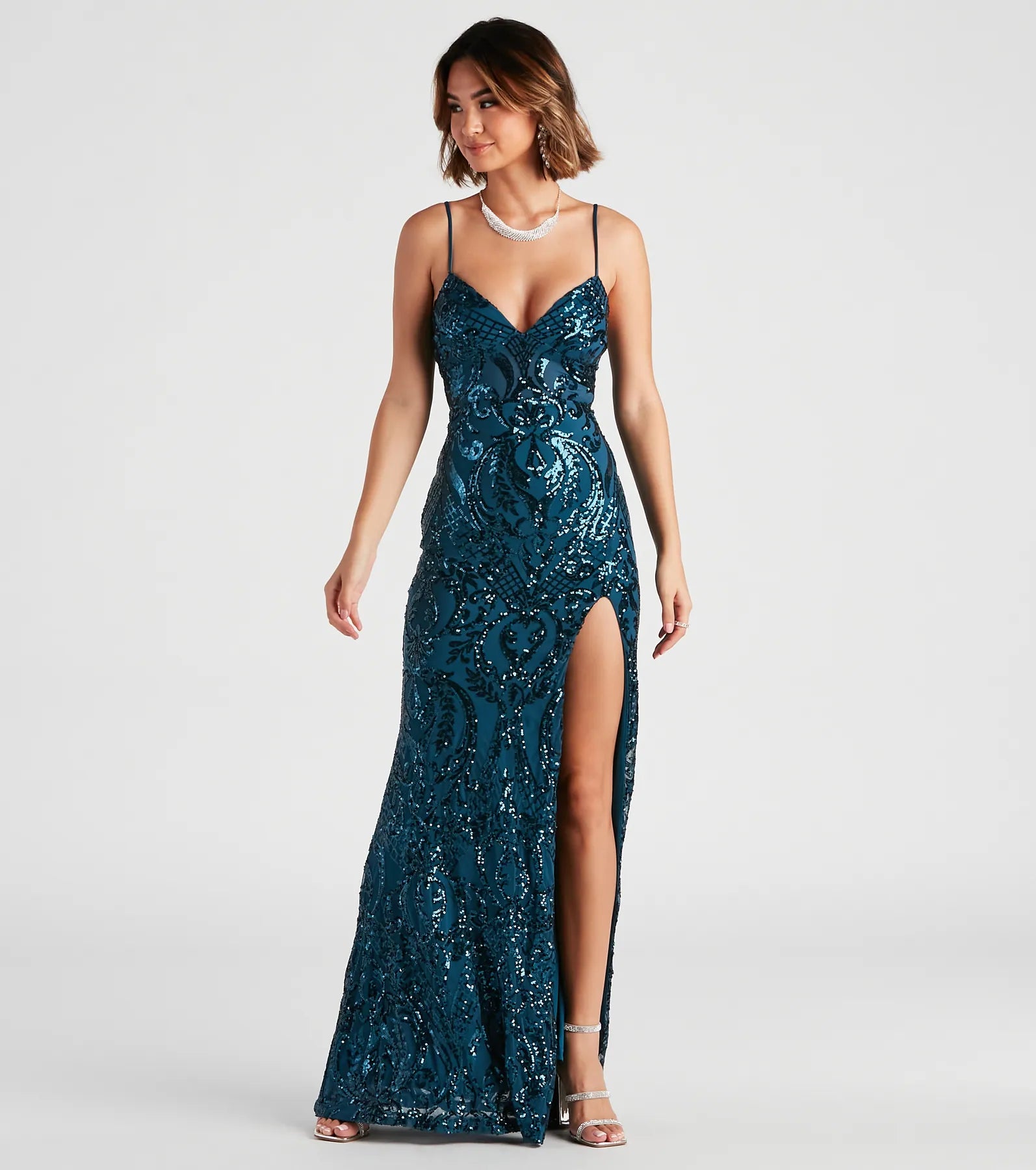 Weekend Shopping Highlights Karter Formal Sequin V-Neck Dress