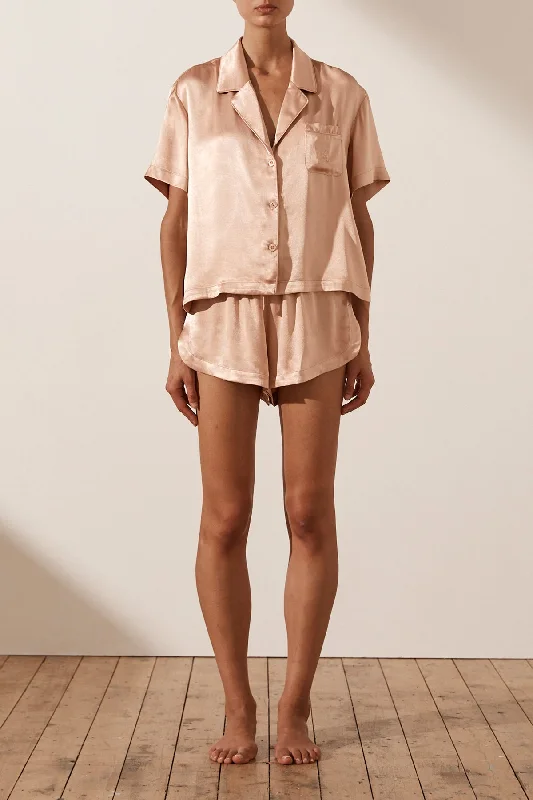 Grab It Now LA LUNE LOUNGE SHIRT SET - DESERT ROSE