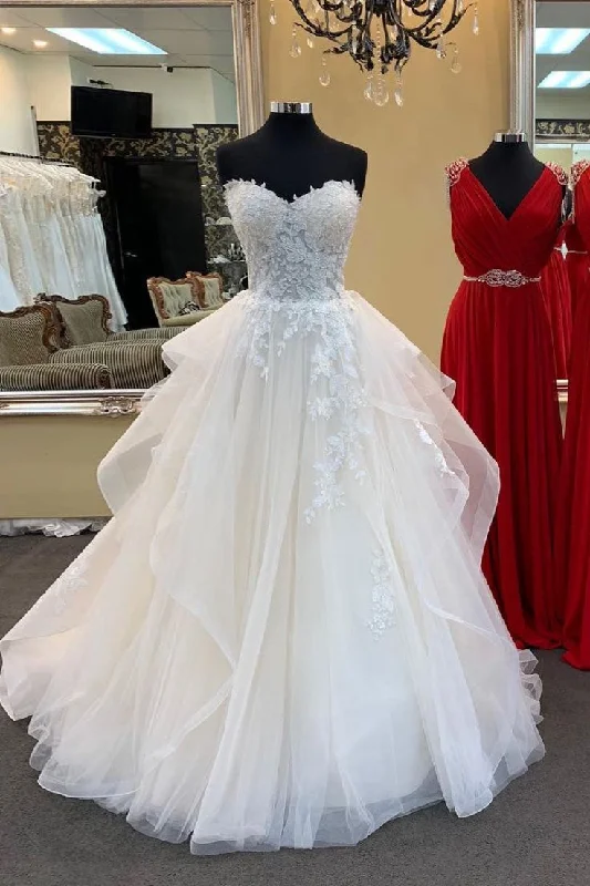 Weekend Bargain Weekends Light champagne sweetheart tulle lace long prom dress, lace wedding dress,WD5761 Weekend Bargain Weekends Light champagne sweetheart tulle lace long prom dress, lace wedding dress,WD5761