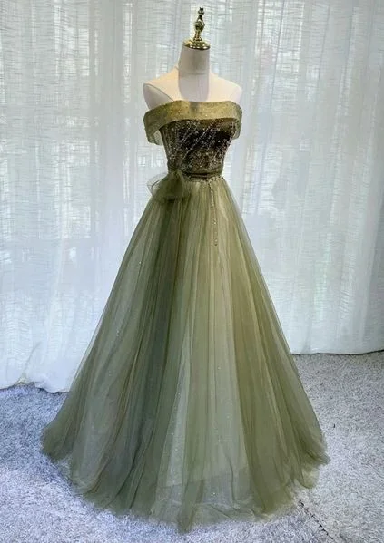 Weekend Offers and Savings Light Green Tulle Scoop Long Party Gown, Green Bridesmaid Dress,DS4230 Weekend Offers and Savings Light Green Tulle Scoop Long Party Gown, Green Bridesmaid Dress,DS4230