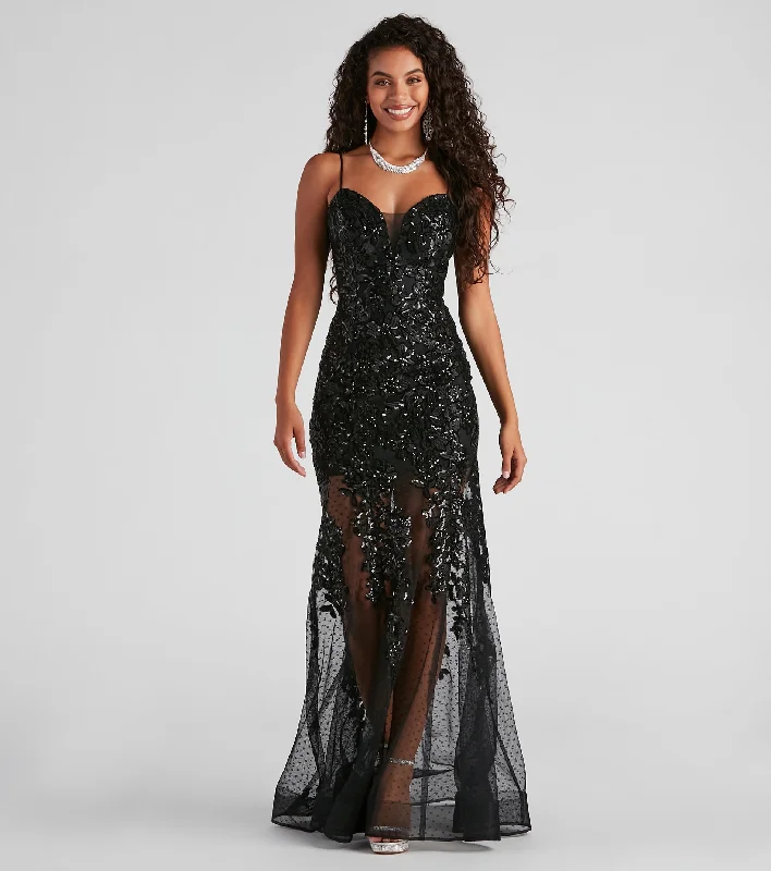 Sale of the Year Livia Sequin Mesh Mermaid Dress