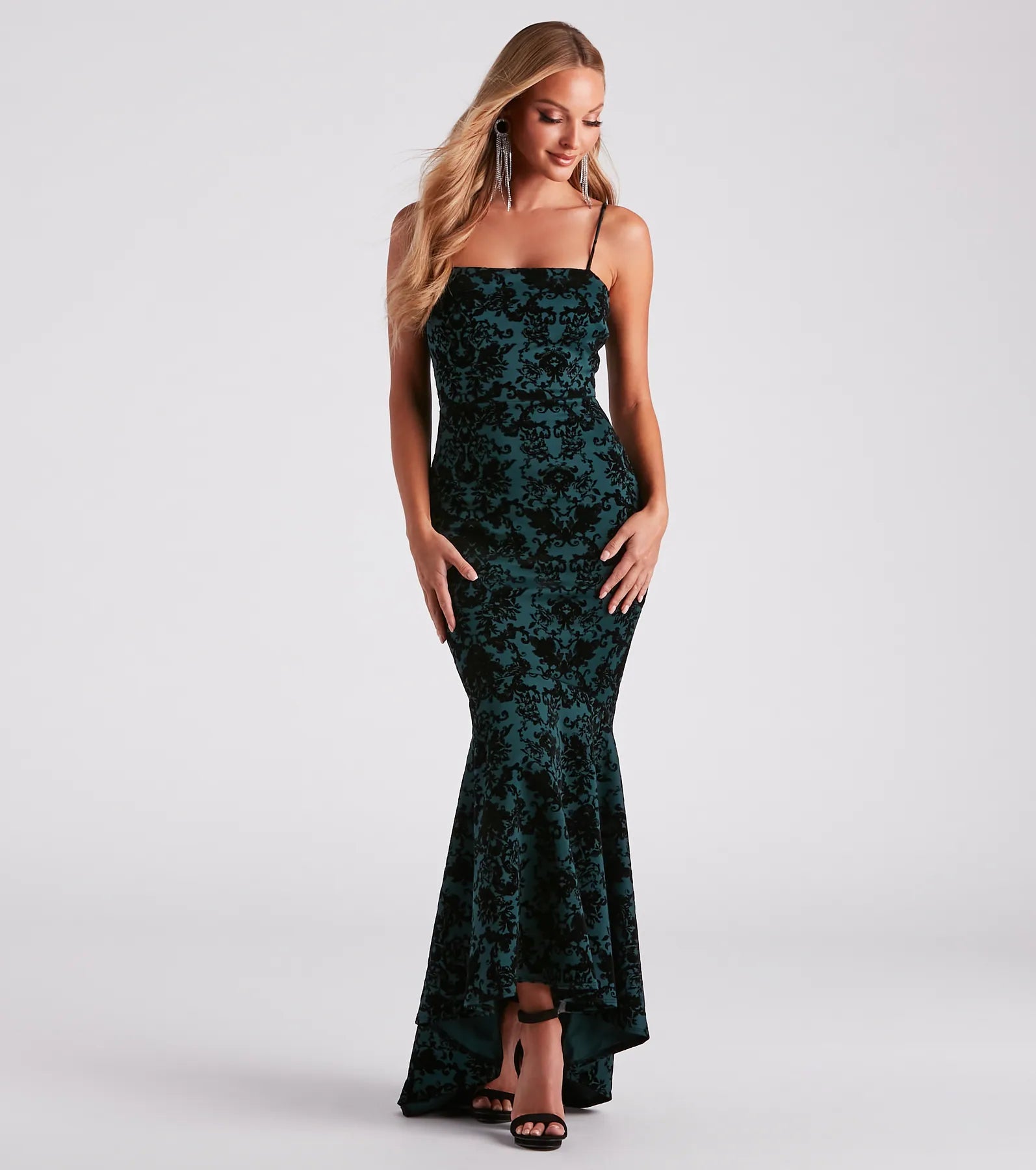 Hot Picks Liyah Formal Velvet Ruffle Dress