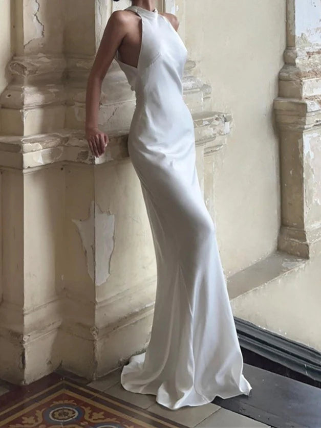Weekend Sale Day Loudspeaker/fishtail hanging neck and floor wedding dress