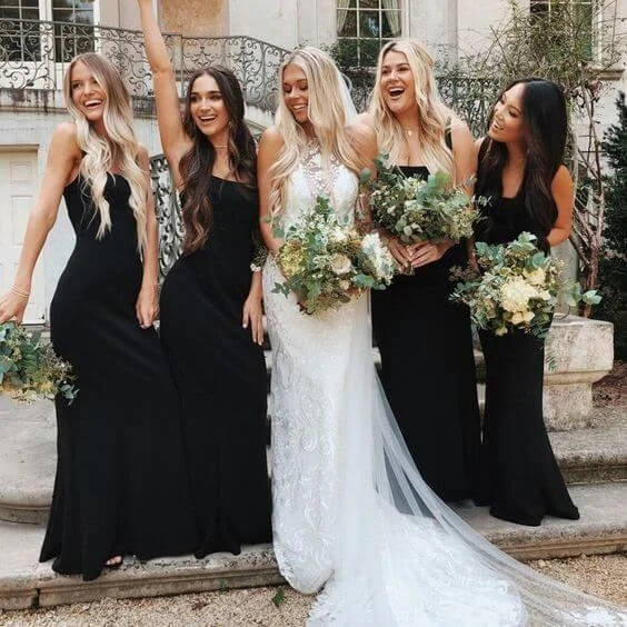 Weekend Discount Blast Mermaid Square Sleeveless Cheap Black Bridesmaid Dresses Wedding Guest Dress Weekend Discount Blast Mermaid Square Sleeveless Cheap Black Bridesmaid Dresses Wedding Guest Dress