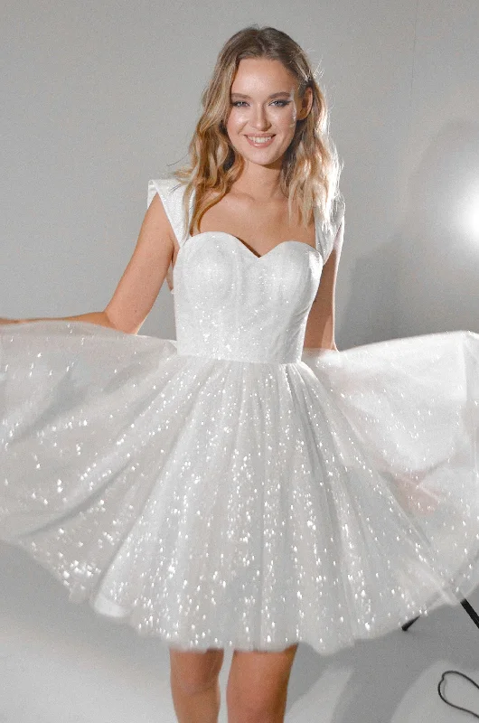 Sale Alert Short Sparkly Wedding Dress Milana