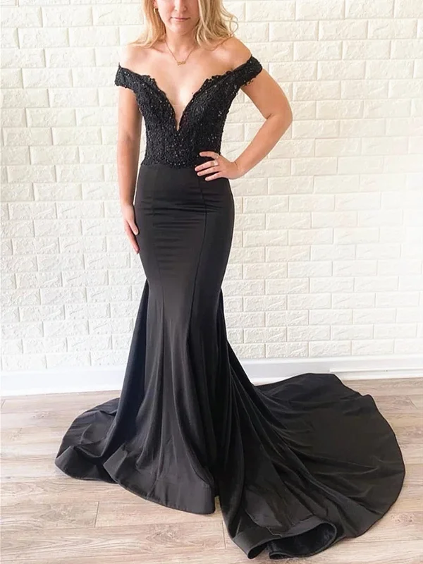 Flash Discounts Off Shoulder Black Lace Prom Dresses, Off the Shoulder Black Lace Mermaid Formal Evening Bridesmaid Dresses Flash Discounts Off Shoulder Black Lace Prom Dresses, Off the Shoulder Black Lace Mermaid Formal Evening Bridesmaid Dresses