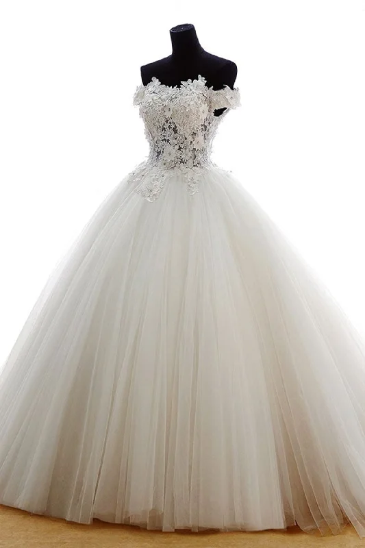 Weekend Buy More Save More Off Shoulder Ivory Tulle Lace Long Prom Dresses, Off the Shoulder Ivory Wedding Dresses, Ivory Lace Formal Evening Dresses Weekend Buy More Save More Off Shoulder Ivory Tulle Lace Long Prom Dresses, Off the Shoulder Ivory Wedding Dresses, Ivory Lace Formal Evening Dresses