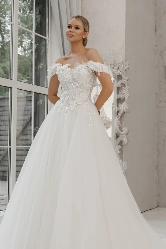 Weekend Only Savings Off the Shoulder Lace Tulle Wedding Dresses, A-line Wedding Dresses, Bridal Gown, Elegant Wedding Dresses Weekend Only Savings Off the Shoulder Lace Tulle Wedding Dresses, A-line Wedding Dresses, Bridal Gown, Elegant Wedding Dresses