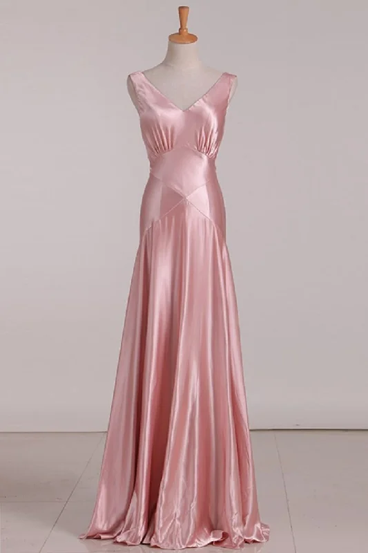 Weekend Buy One Get One Pink V Neck Satin Backless Long Party Dress Bridesmaid Dress,DP1577 Weekend Buy One Get One Pink V Neck Satin Backless Long Party Dress Bridesmaid Dress,DP1577