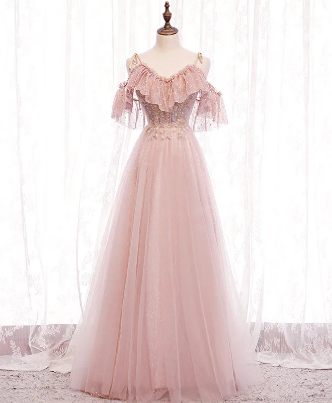 Weekend Bargain Bonanza Pink v neck tulle lace long prom dress pink bridesmaid dress Weekend Bargain Bonanza Pink v neck tulle lace long prom dress pink bridesmaid dress