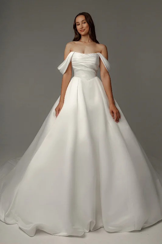 Weekend Mega Sale Event Satin Wedding Dress Dorothy with Balloon Skirt