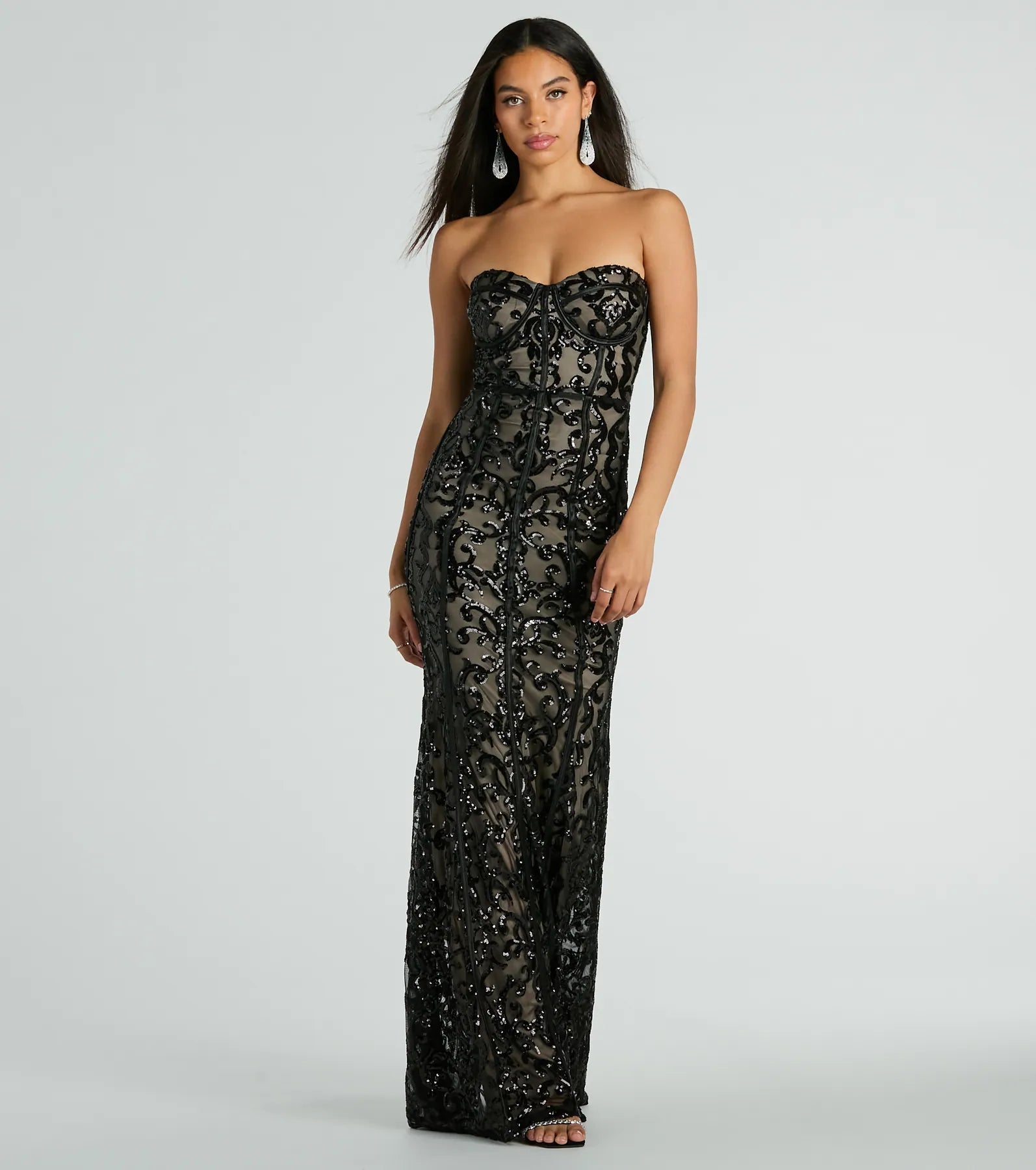 Super Low Prices Serena Strapless Corset Sequin Mermaid Formal Dress