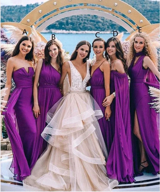 Instant Savings Sexy Mermaid Purple Bridesmaid Dresses Dresses