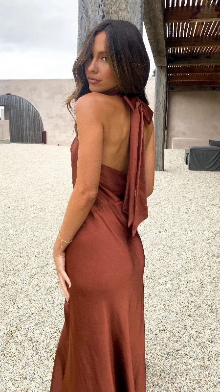 Weekend Price Slash Event Sian Maxi Dress - Rust
