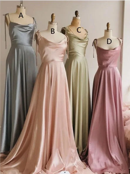 Massive Savings Event Simple Floor Length Silk Satin Bridesmaid Dresses Wedding Guest Dresses