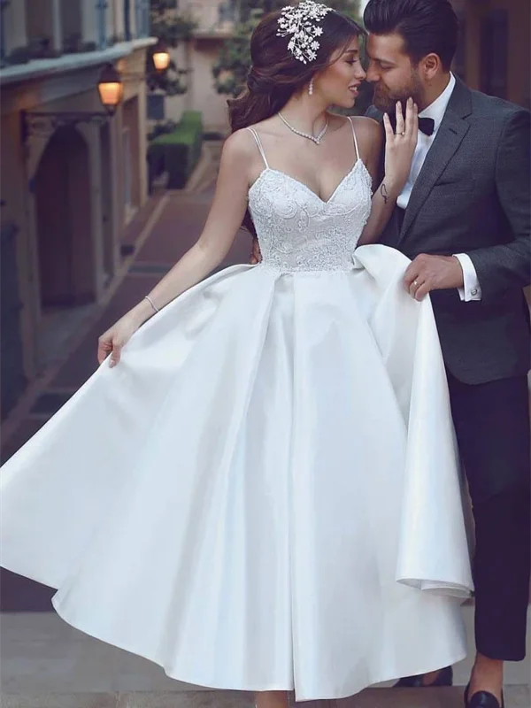 Weekend Deal Rush Simple Sweetheart White Tea Length Prom Dresses, Sweetheart White Tea Length Wedding Dresses Weekend Deal Rush Simple Sweetheart White Tea Length Prom Dresses, Sweetheart White Tea Length Wedding Dresses
