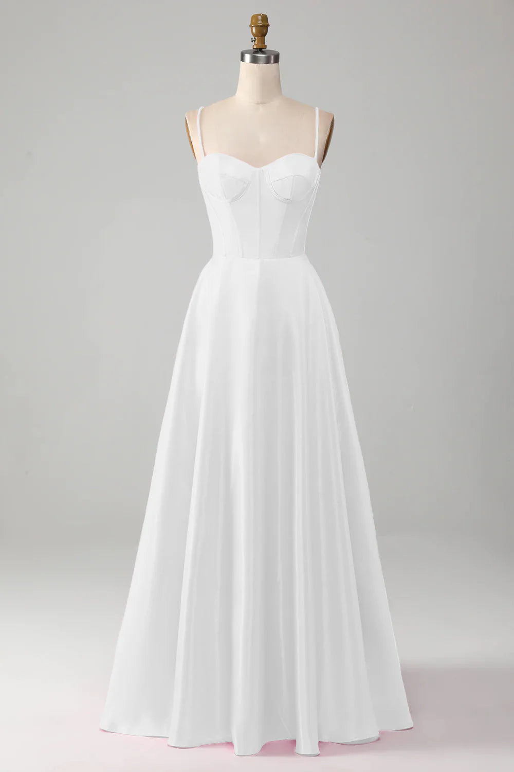 Limited-Time Bargains Simple white tight fitting corset wedding dress