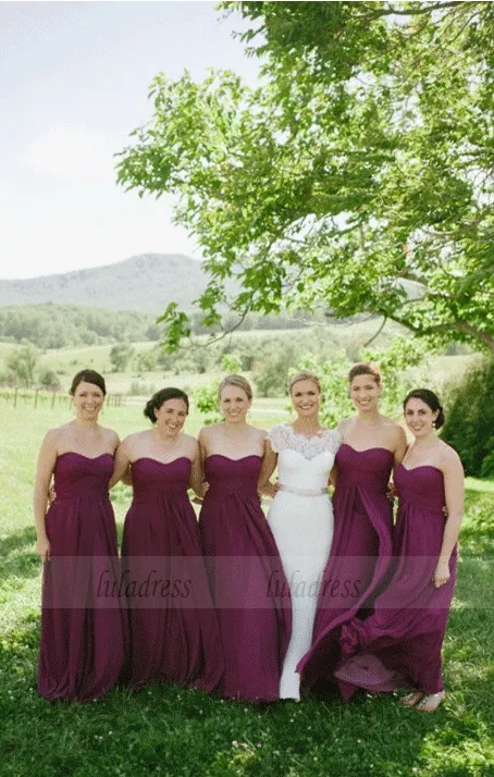 Exclusive Savings Sleeveless Wedding Party Long A-Line Bridesmaid Dresses