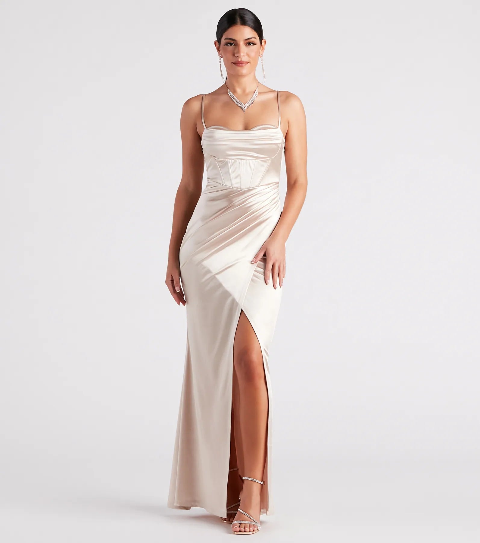 Weekend Offers and Savings Stacie Formal Satin Corset Mermaid Dress