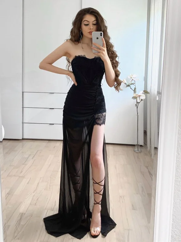 Shop Now and Save Strapless Black Lace Prom Dresses, Black Lace Formal Evening Bridesmaid Dresses Shop Now and Save Strapless Black Lace Prom Dresses, Black Lace Formal Evening Bridesmaid Dresses