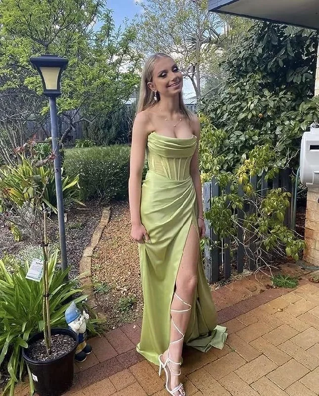 Weekend Price Slash Event Strapless Bridesmaid Dresses Long Silk Satin Mermaid Corset rom Dresses Ruched Formal Evening Party,DP0268 Weekend Price Slash Event Strapless Bridesmaid Dresses Long Silk Satin Mermaid Corset rom Dresses Ruched Formal Evening Party,DP0268