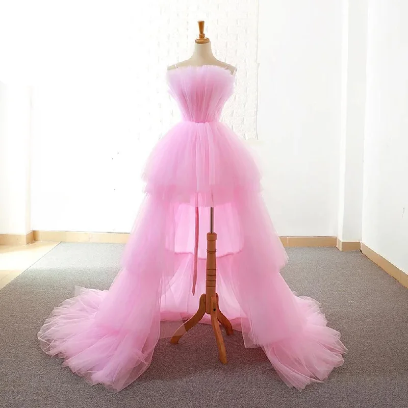 Mega Discounts Strapless Tulle Floor Length Dress - Tiered Wedding Dress,DS4445