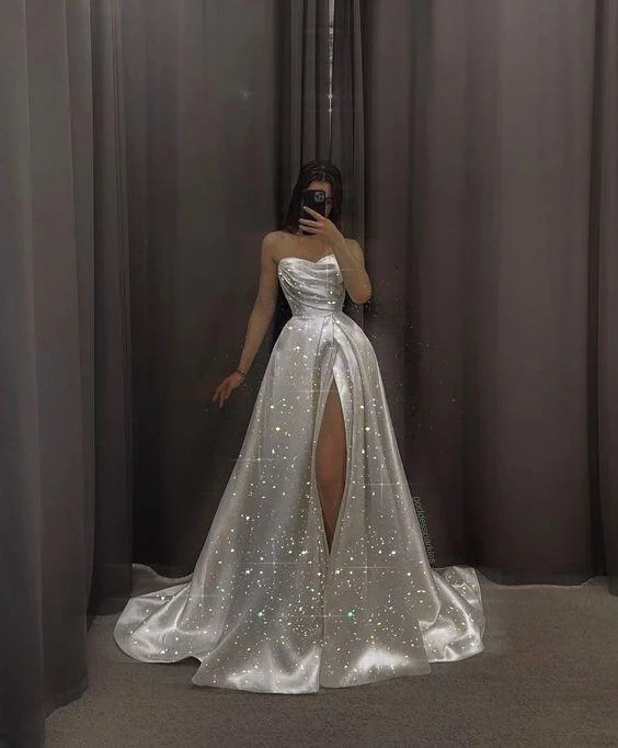 Weekend Hot Deals Stunning Sweetheart A-Line Light Long Wedding Dress Evening Gown, DP3377