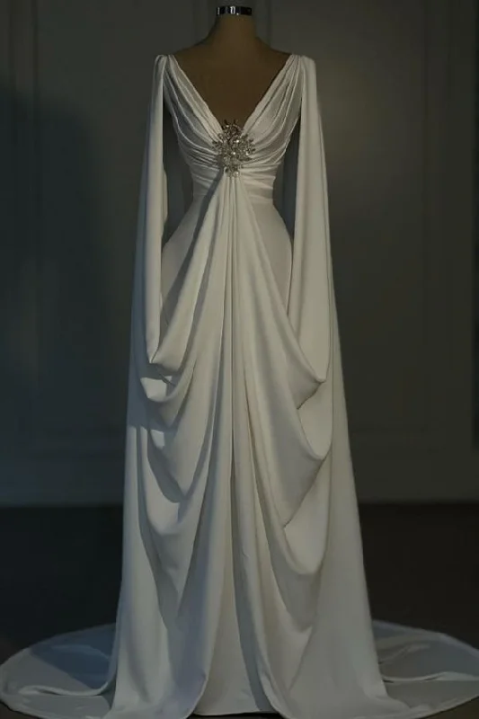 Weekend Markdown Madness Stunning White V Neck Beading Long Evening Dress Wedding Dress, DP3451 Weekend Markdown Madness Stunning White V Neck Beading Long Evening Dress Wedding Dress, DP3451