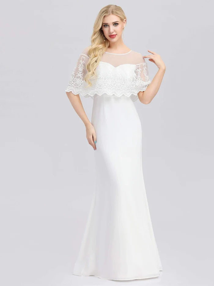 Unbeatable Bargains Sweetheart Illusion Neckline Wedding Dress With Ruffle Sleeves