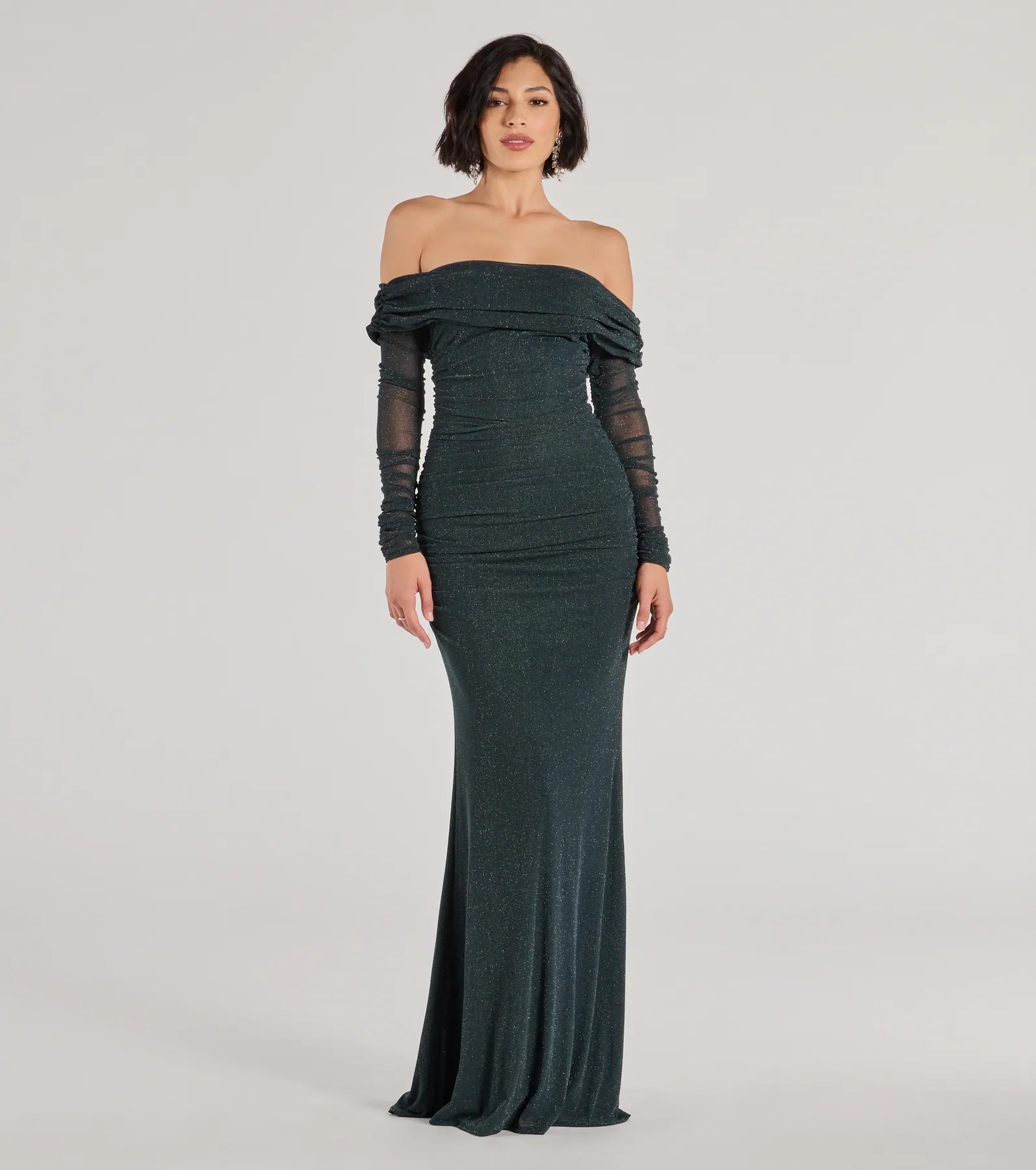 Big Sale Event Tova Off The Shoulder Glitter Mermaid Dress
