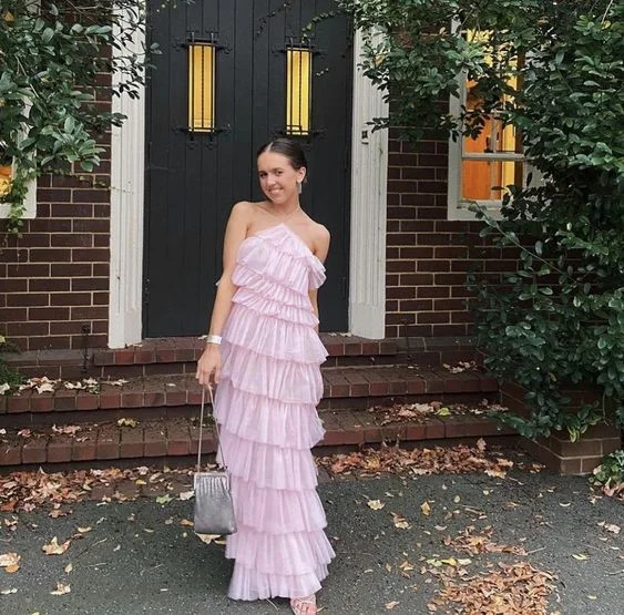 Weekend Sale Marathon Unique Halter Layered Tulle Prom Dresses Long Bridesmaid Dresses,DP361 Weekend Sale Marathon Unique Halter Layered Tulle Prom Dresses Long Bridesmaid Dresses,DP361