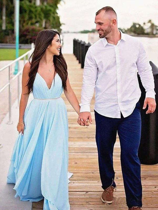 Weekend Only Sale V Neck Light Blue Backless Prom Dresses, Light Blue Long Formal Bridesmaid Evening Dresses Weekend Only Sale V Neck Light Blue Backless Prom Dresses, Light Blue Long Formal Bridesmaid Evening Dresses