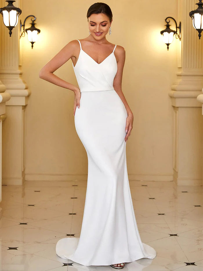 Weekend Price Slash V-Neck Spaghetti Strap Cut-Out Back Sequin Fishtail Evening Dress Weekend Price Slash V-Neck Spaghetti Strap Cut-Out Back Sequin Fishtail Evening Dress