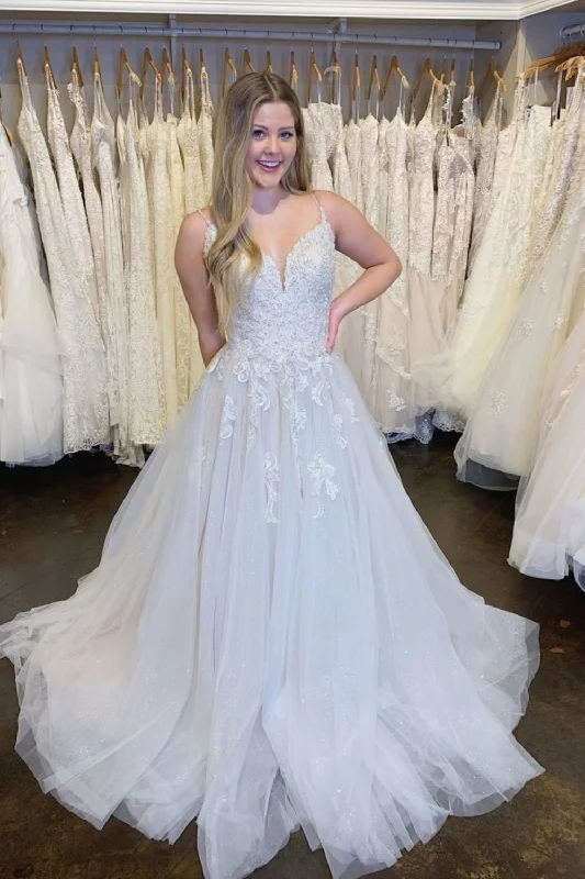 Weekend Bargain Weekends V Neck White Lace Long Prom Dresses, White Lace Wedding Dresses, White Formal Evening Dresses Weekend Bargain Weekends V Neck White Lace Long Prom Dresses, White Lace Wedding Dresses, White Formal Evening Dresses
