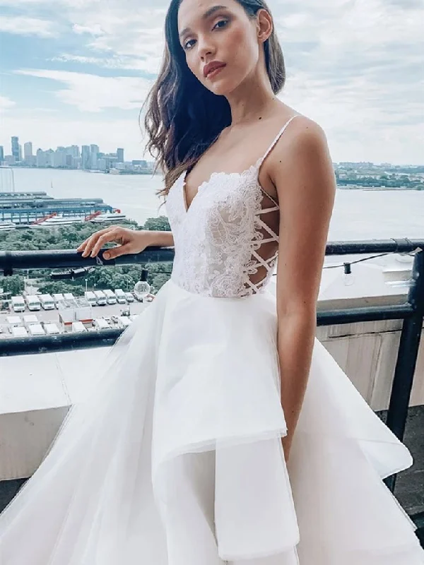 Weekend Discount Fest V Neck White Lace Wedding Dresses, White Lace Bridal Dresses Prom Dresses,DS1493 Weekend Discount Fest V Neck White Lace Wedding Dresses, White Lace Bridal Dresses Prom Dresses,DS1493