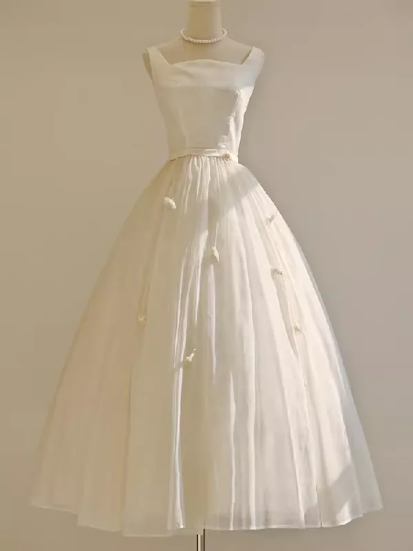 Today’s Special Discount Vintage Ball Gown Bateau White Tea Length Wedding Dresses Brides Dress SD0090 Today’s Special Discount Vintage Ball Gown Bateau White Tea Length Wedding Dresses Brides Dress SD0090